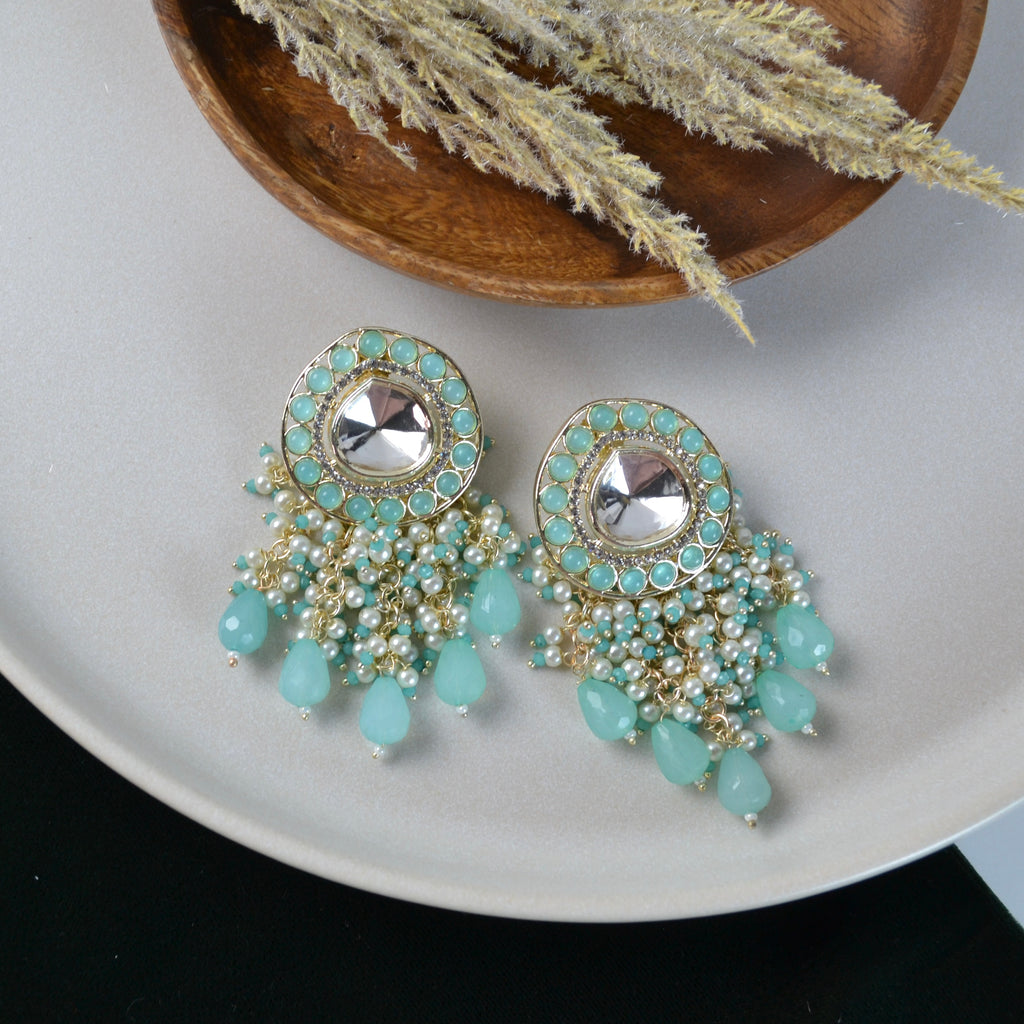 VARJ013-Kundan Polki Dangler Earrings