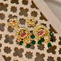 VAKJ006-Kundan Lotus Chandbali Earring