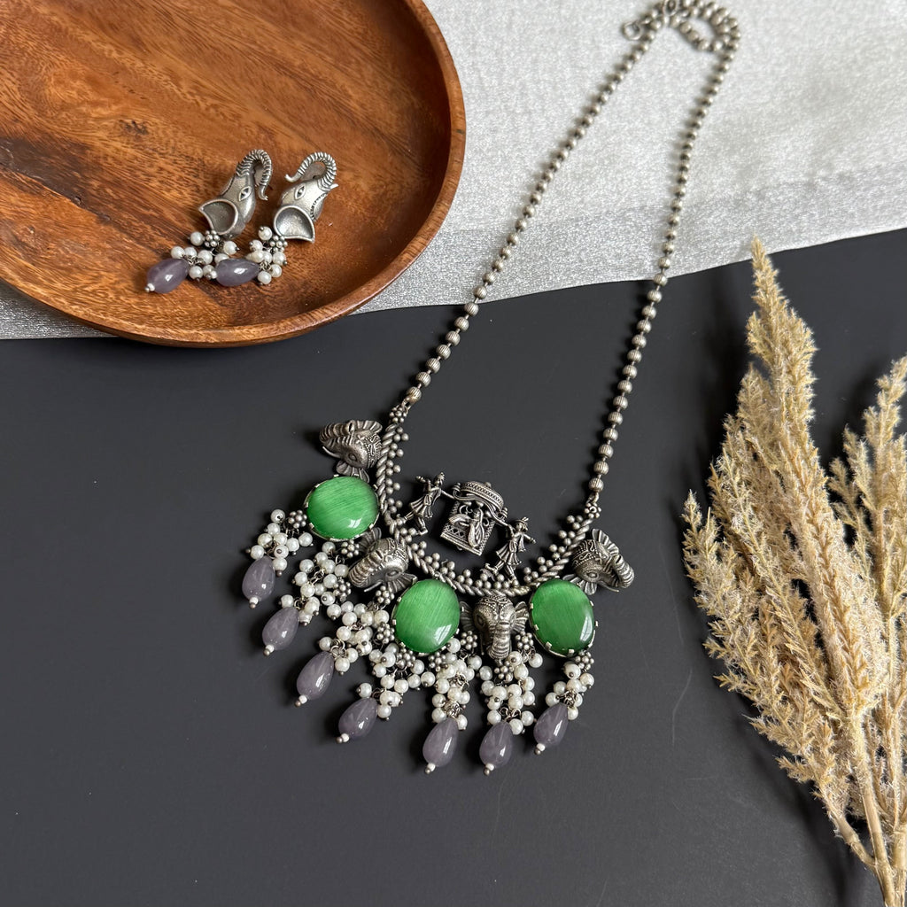 Palkhi oxidized long Necklace