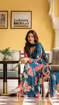 VAM2007-Designer Floral Print Chinon Anarkali Set